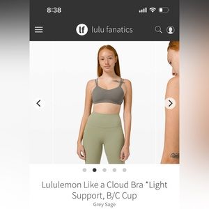 Like a cloud bra - grey sage - size 6